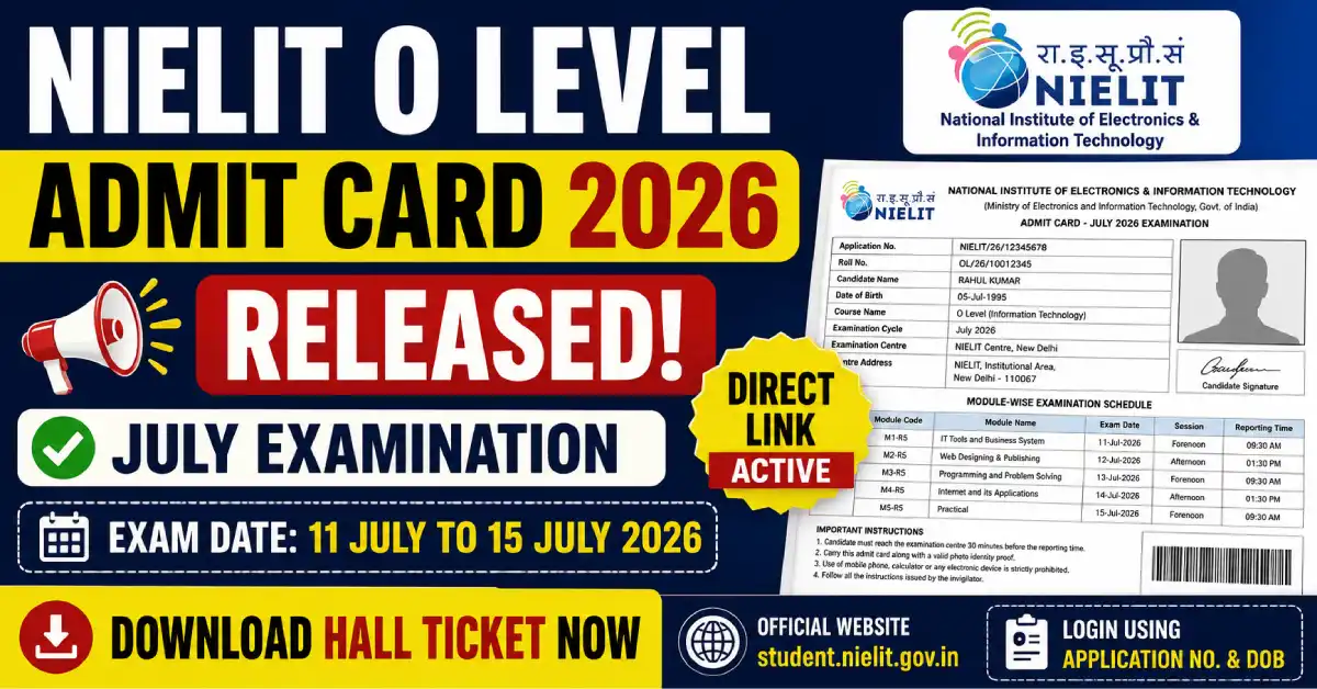 NIELIT O Level Admit Card 2026
