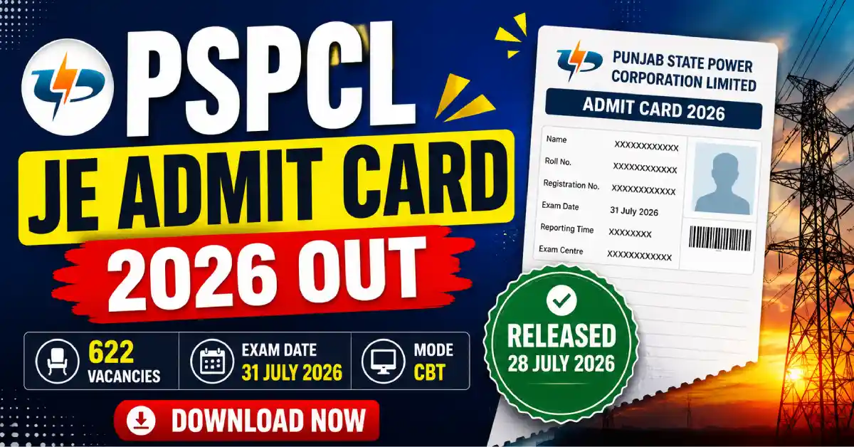 PSPCL JE Admit Card 2026