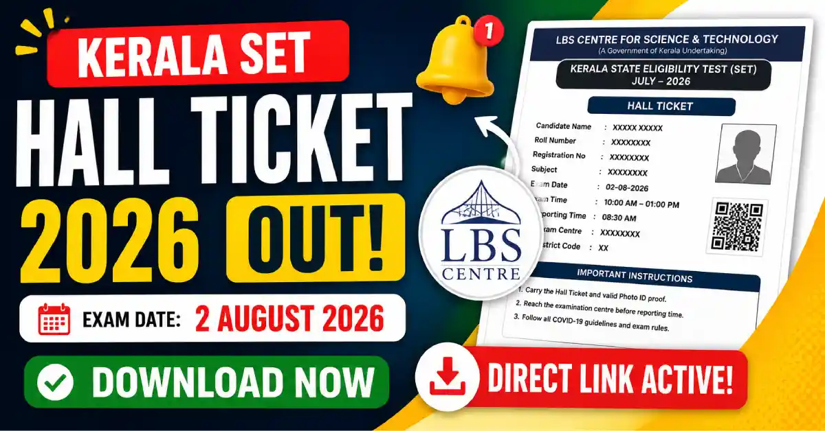 Kerala SET Hall Ticket 2026