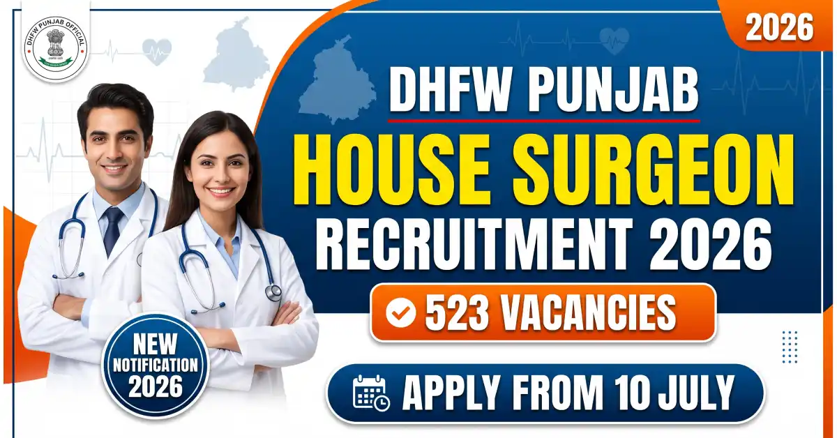 DHFW Punjab House Surgeon Recruitment 2026