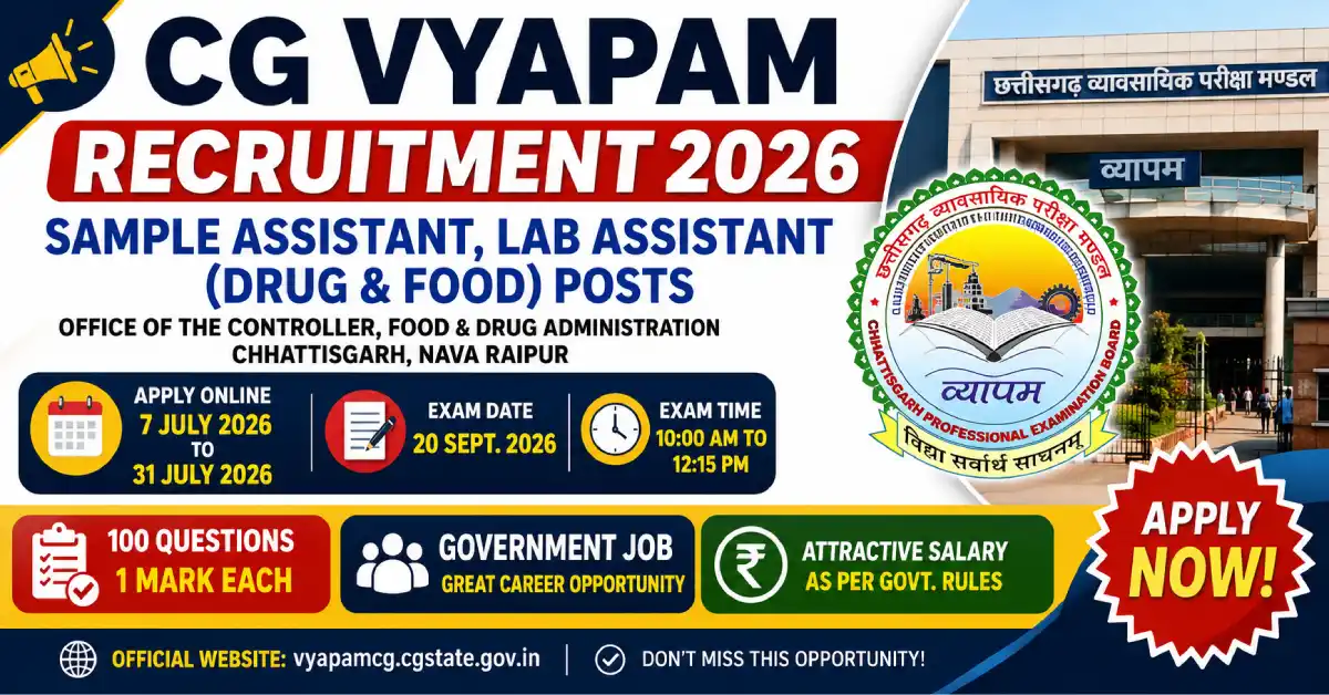 CG Vyapam Recruitment 2026