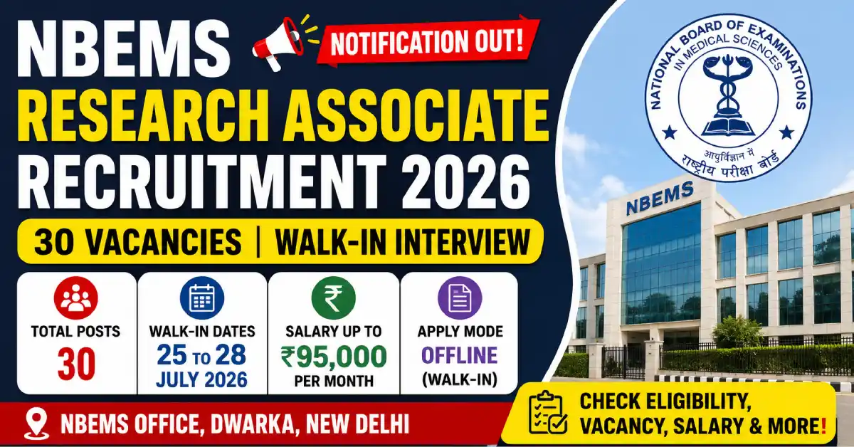 NBEMS Research Associate Recruitment 2026