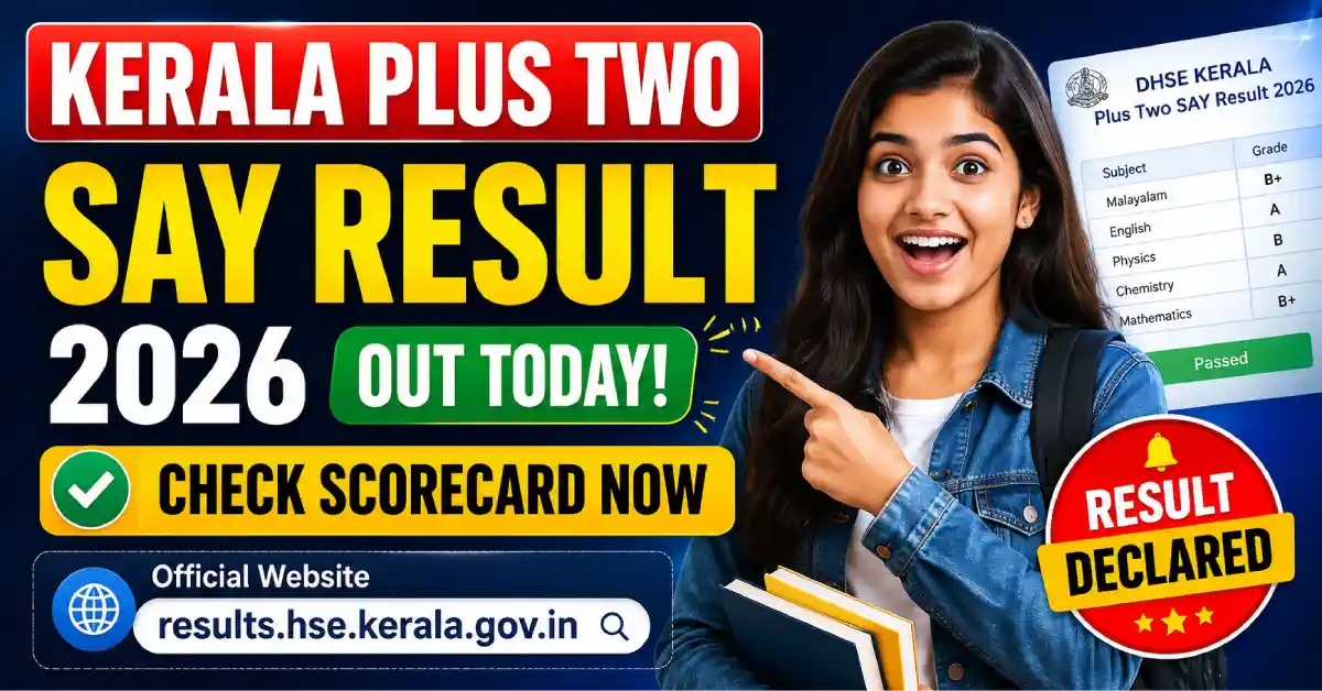 Kerala Plus Two SAY Result 2026