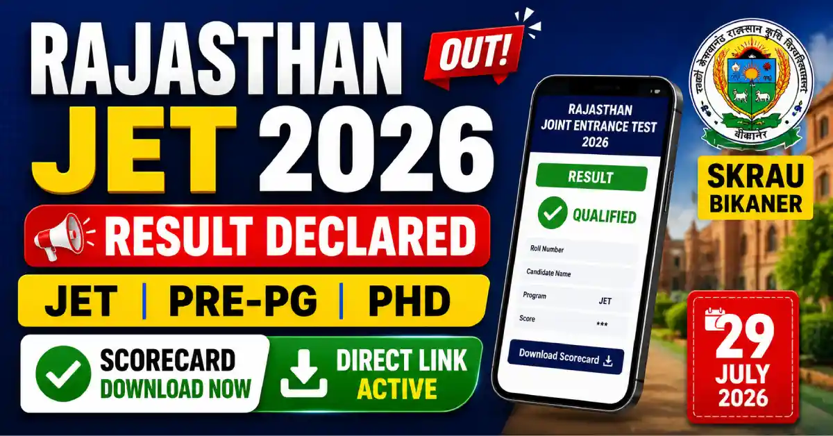 Rajasthan JET Result 2026