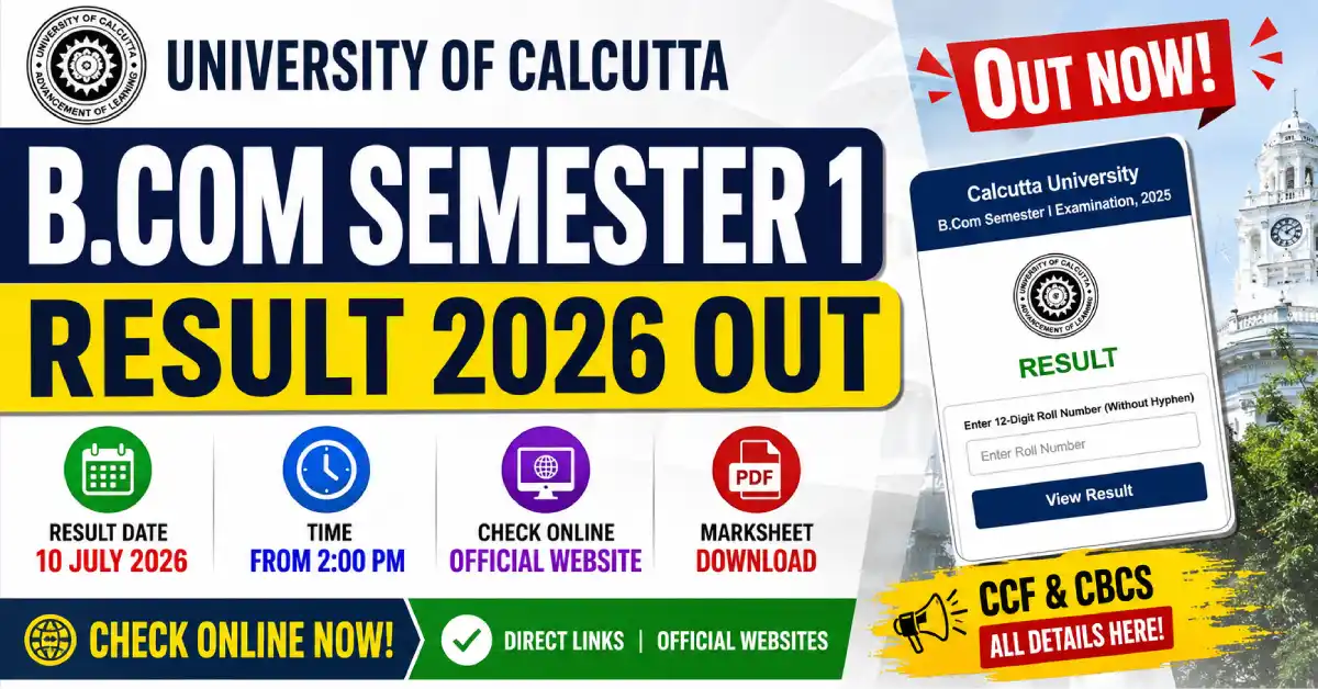 Calcutta University B.Com Semester 1 Result 2026