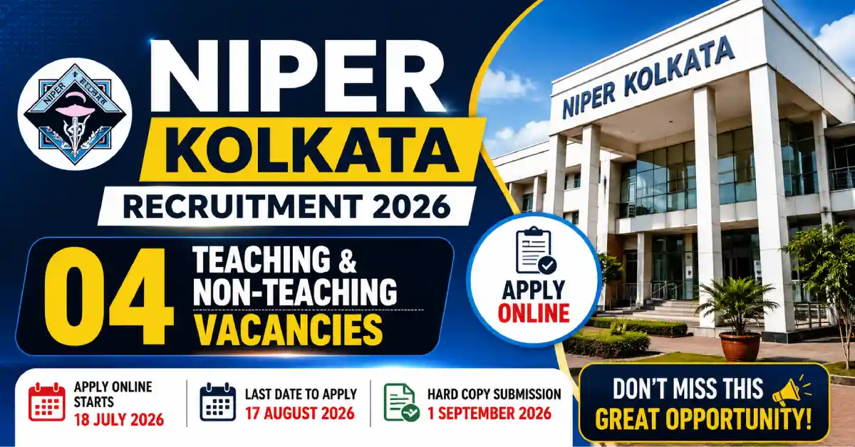 NIPER Kolkata Recruitment 2026