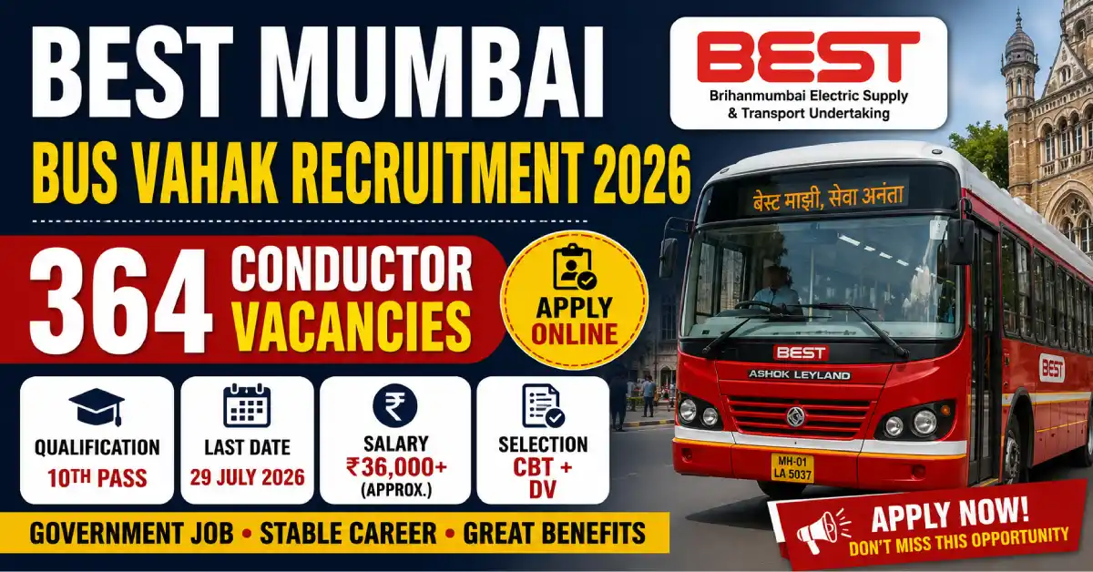 BEST Mumbai Bus Vahak Recruitment 2026