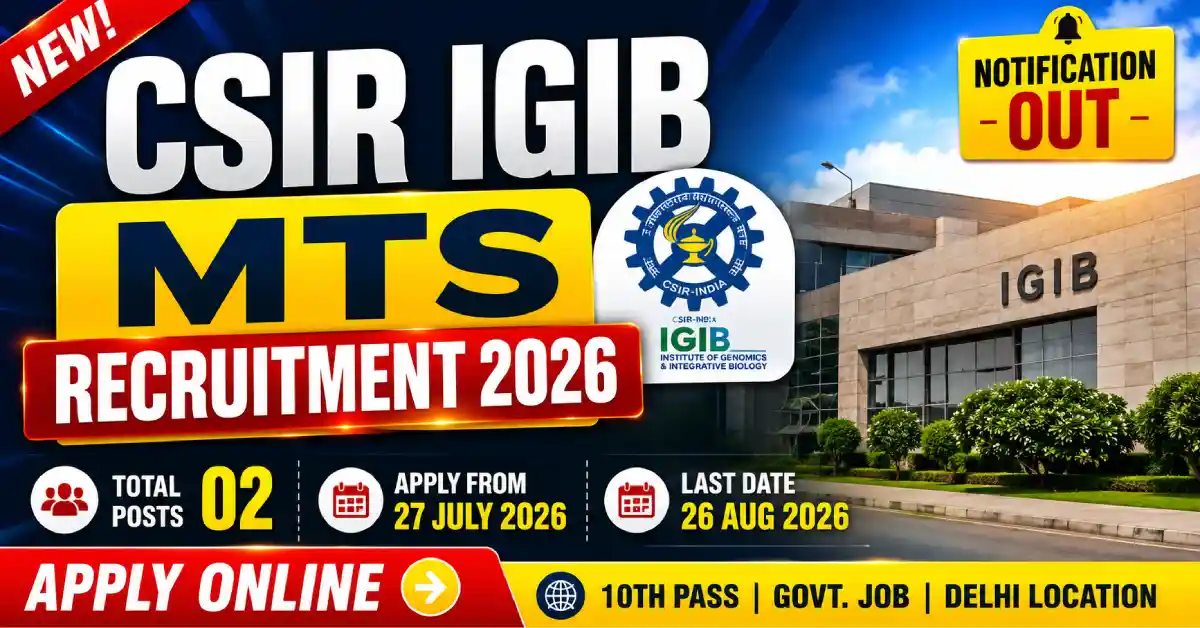 CSIR IGIB MTS Recruitment 2026
