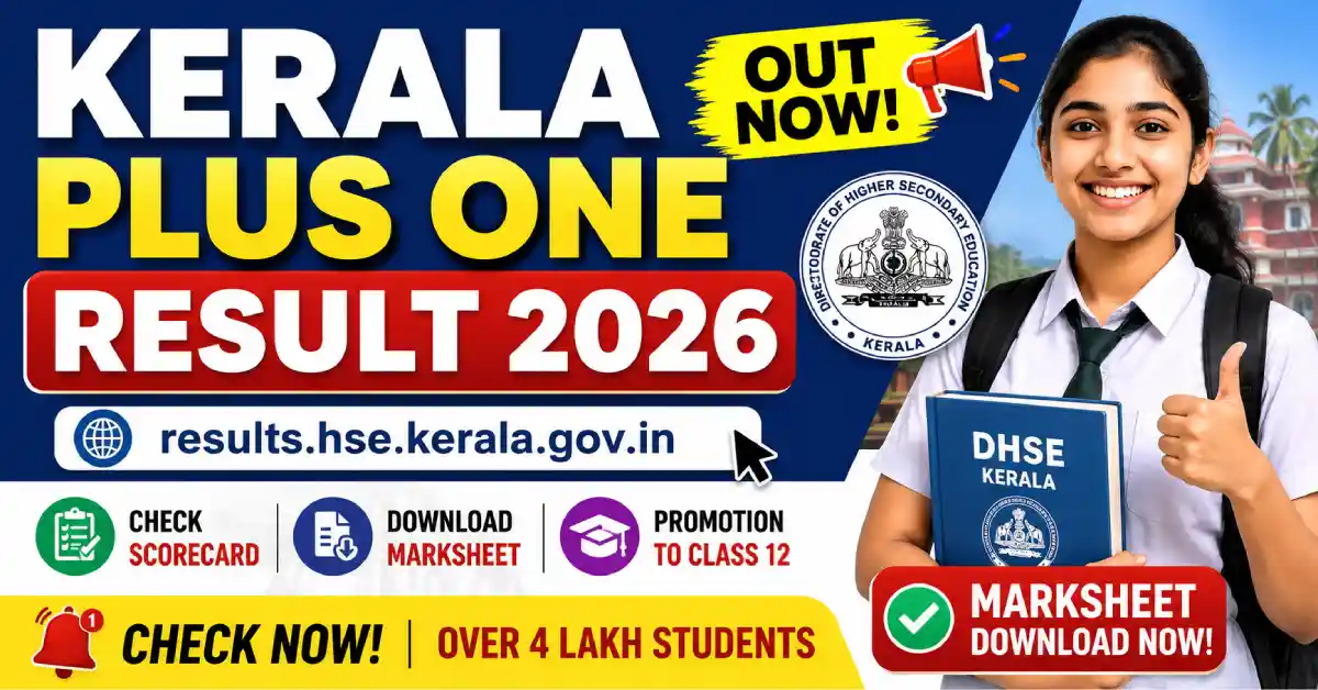 Kerala Plus One Result 2026