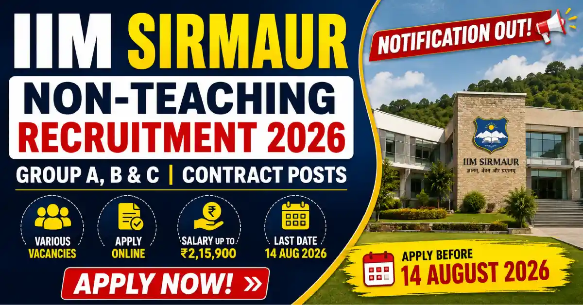 IIM Sirmaur Non-Teaching Recruitment 2026
